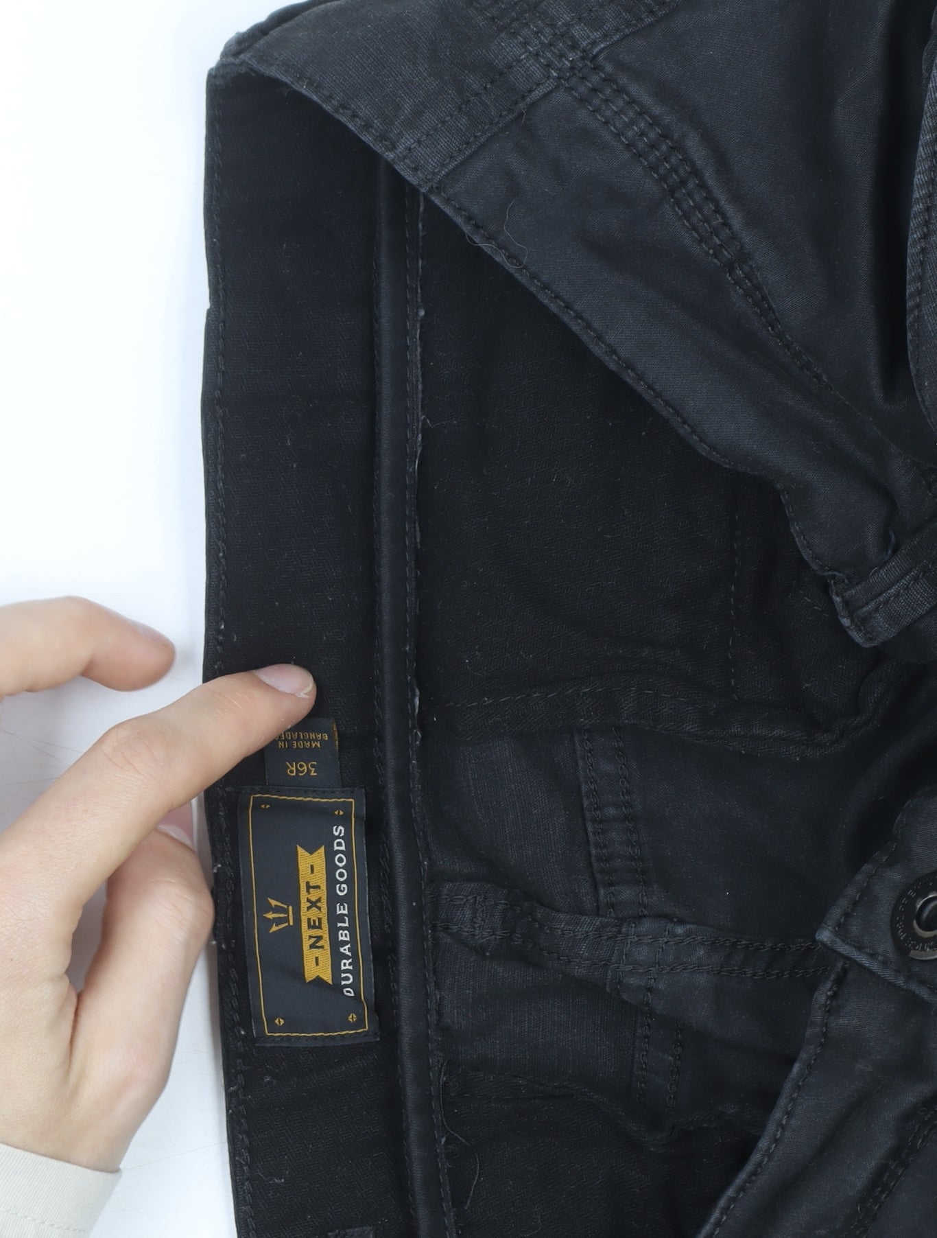 NEXT Men's Black 36 in Cargo Trousers Slim Fit Cotton