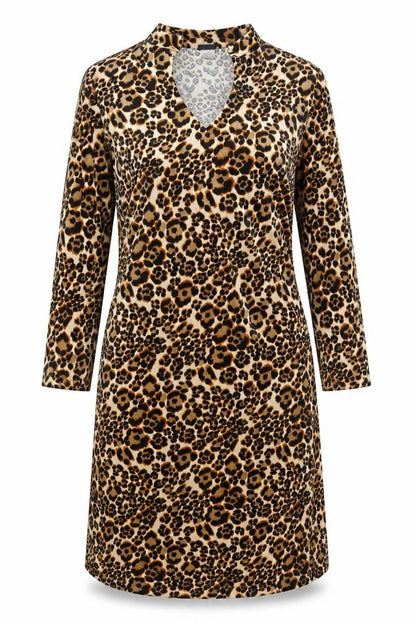 SasJee Women’s Brown Leopard Print Velvet Wrap Dress M