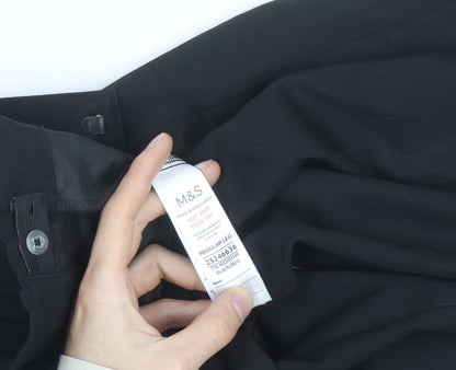 Marks and Spencer Men's Black Regular Fit Dress Pants 31W 31L