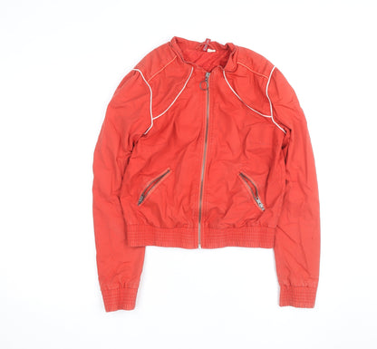 Esprit Women's Red Bomber Jacket Size 10 Lightweight Zip Up