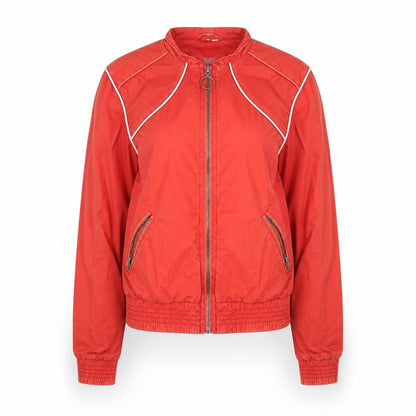Esprit Women's Red Bomber Jacket Size 10 Lightweight Zip Up