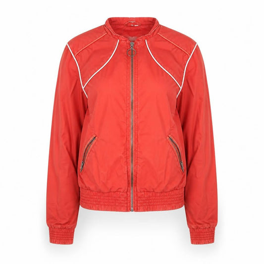 Esprit Women's Red Bomber Jacket Size 10 Lightweight Zip Up