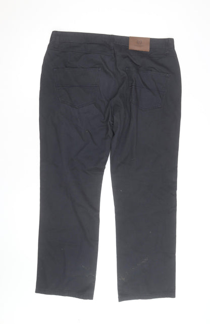 Boston Crew Men's Black Chino Trousers 36W 29S Regular Fit Cotton