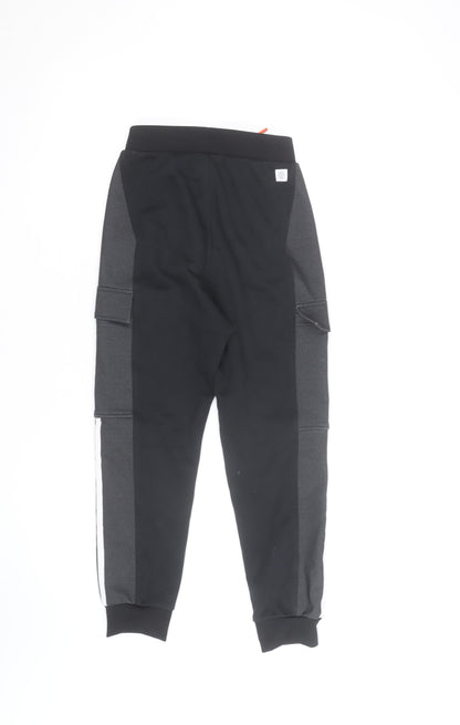 Adidas Boys Black Jogger Fleece Activewear Trousers 10 Years