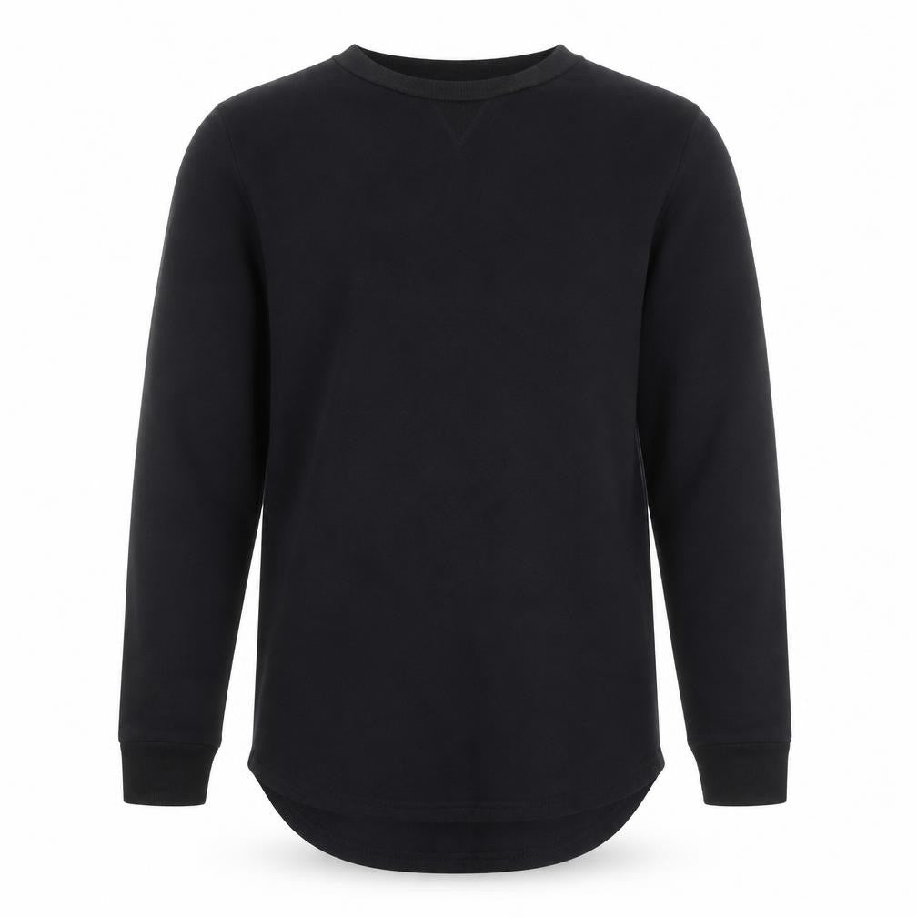 Draven Men's Black Crew Neck Pullover Sweatshirt Medium Zip Detail