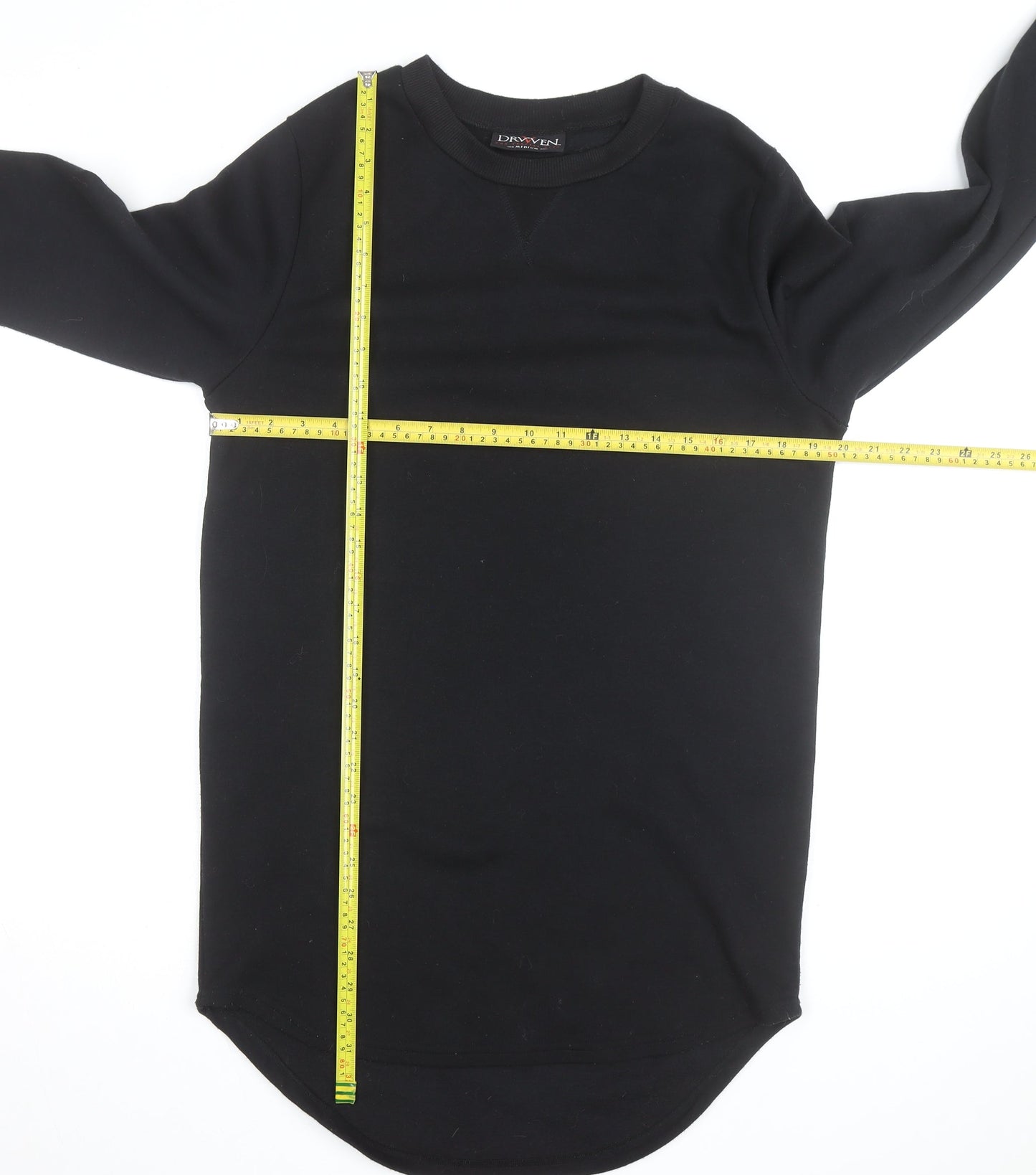 Draven Men's Black Crew Neck Pullover Sweatshirt Medium Zip Detail
