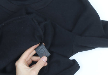 Draven Men's Black Crew Neck Pullover Sweatshirt Medium Zip Detail