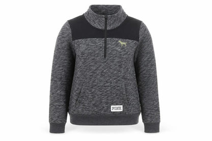 Victoria’s Secret PINK Women's Grey 1/4 Zip Pullover Sweatshirt Size L