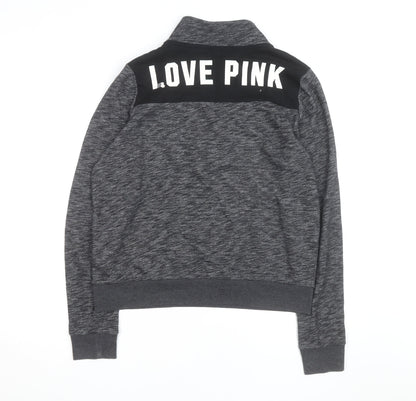 Victoria’s Secret PINK Women's Grey 1/4 Zip Pullover Sweatshirt Size L