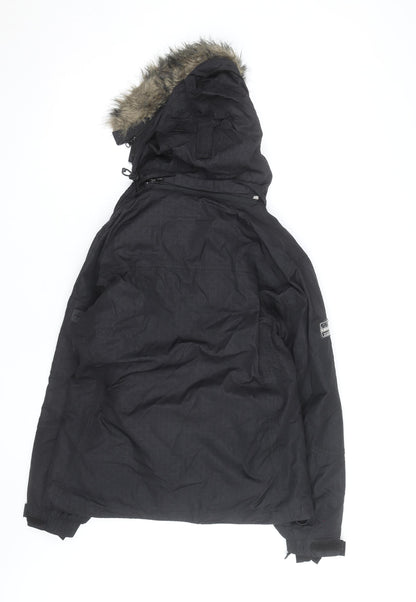 Misty Mountain Womens Black Hooded Parka Jacket Size M Waterproof Winter Coat
