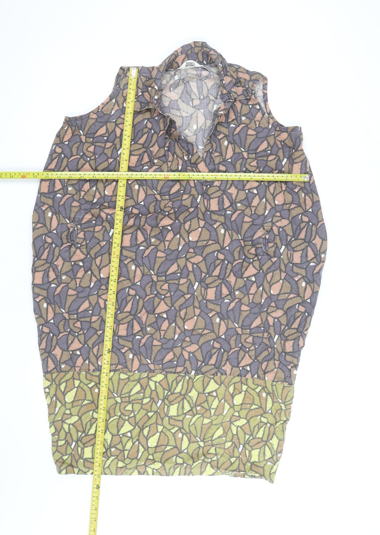 Toast Women's Multicoloured Sleeveless Cotton Tunic Blouse Size S