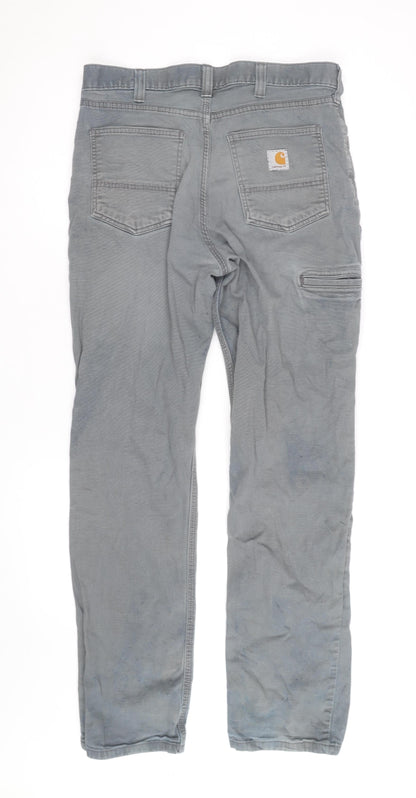Carhartt Men's Grey Relaxed Fit Straight Leg Jeans Size 33x34
