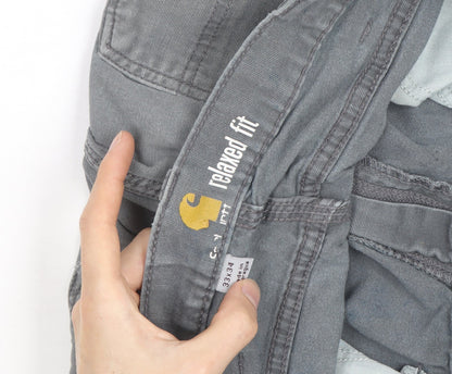 Carhartt Men's Grey Relaxed Fit Straight Leg Jeans Size 33x34