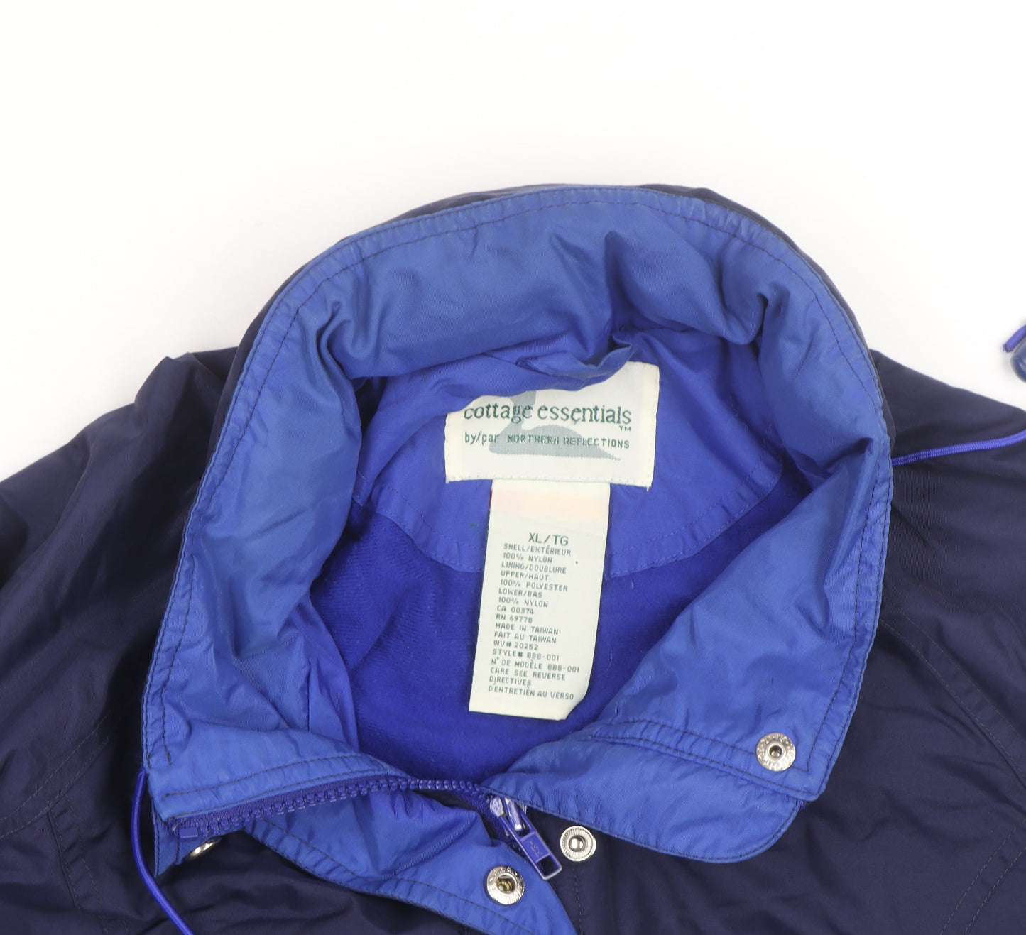Cottage Essentials Men’s Blue XL Windbreaker Nylon Hooded Jacket