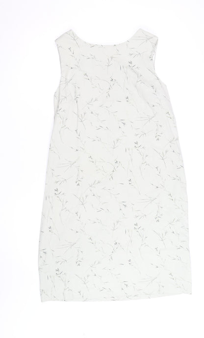 Norton McNaughton Women's Ivory Floral Shift Dress Size 16
