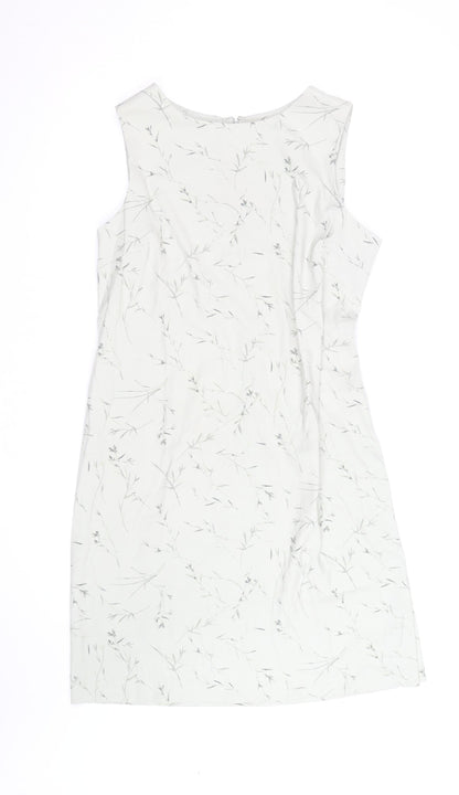 Norton McNaughton Women's Ivory Floral Shift Dress Size 16