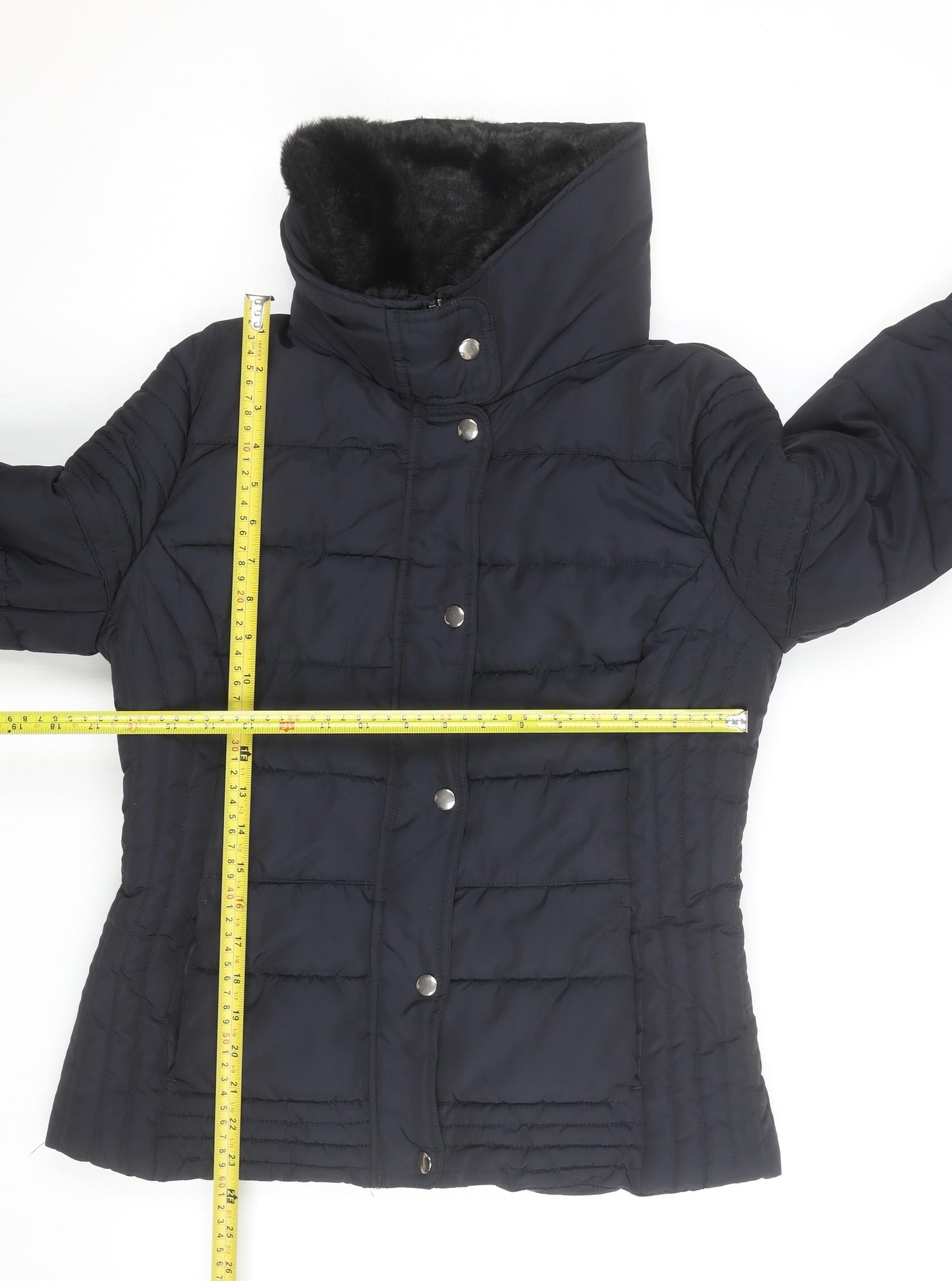 New Look Women's Black Quilted Puffer Jacket Size 12 Winter Warm Lined
