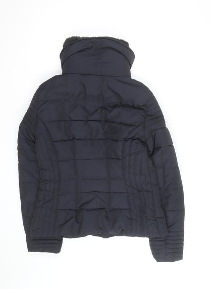 New Look Women's Black Quilted Puffer Jacket Size 12 Winter Warm Lined