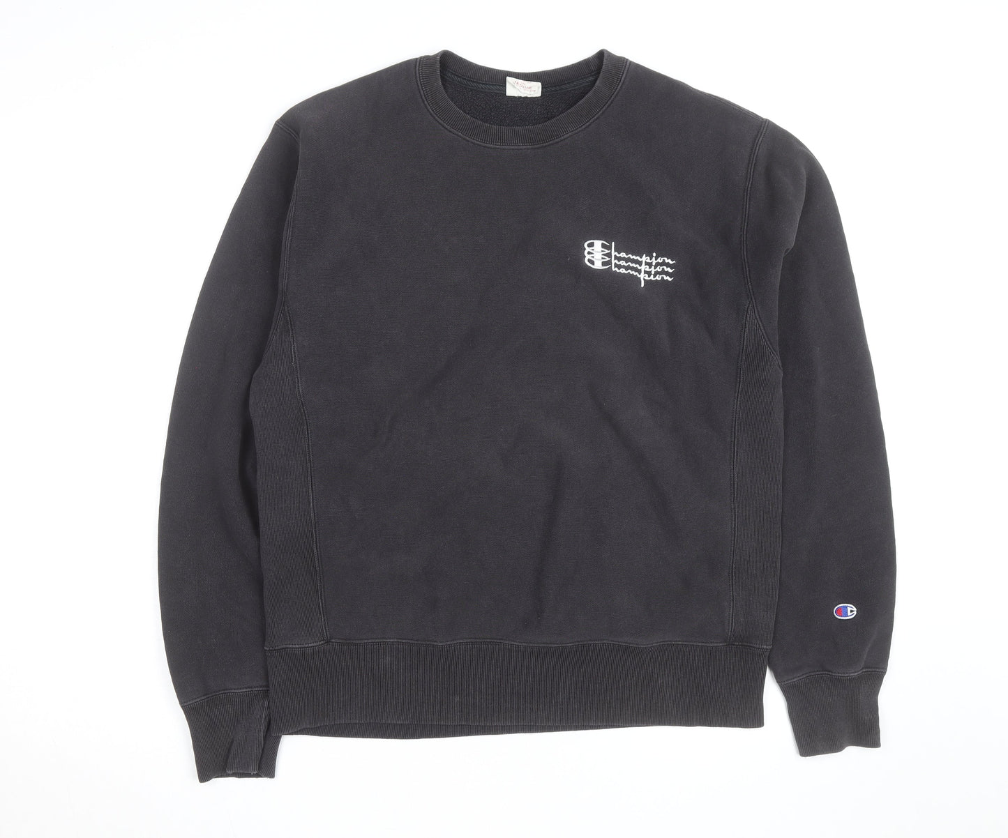 Champion Men's Black Medium Crew Neck Pullover Sweatshirt