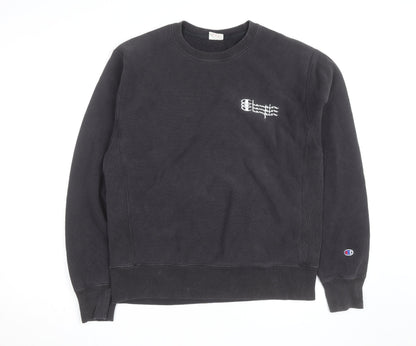 Champion Men's Black Medium Crew Neck Pullover Sweatshirt