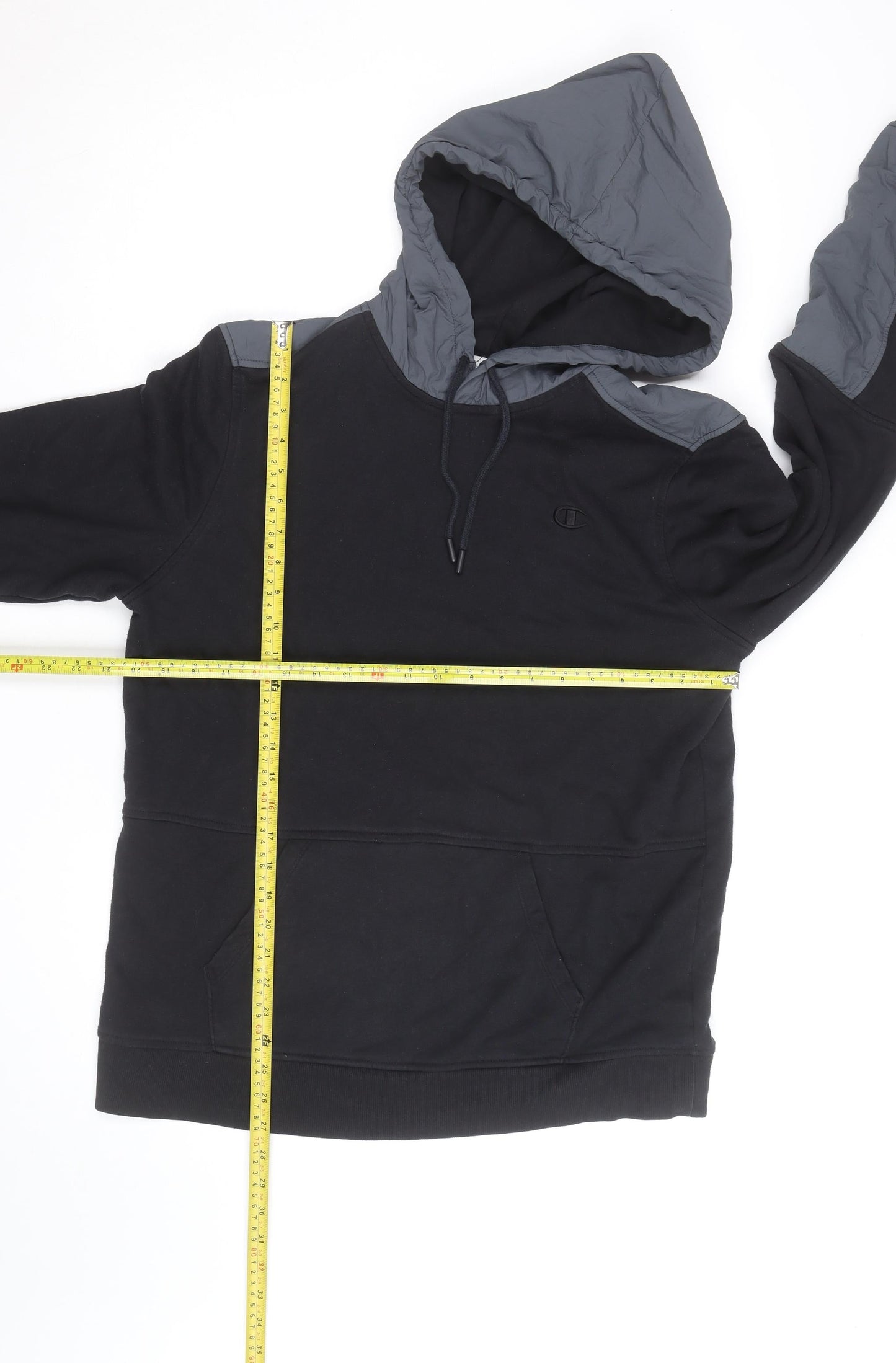 Champion Men’s Black Pullover Hoodie L Fleece Hooded Sweatshirt