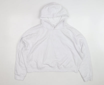 Marks and Spencer Men's White Pullover Hoodie L Lightweight Cotton Blend