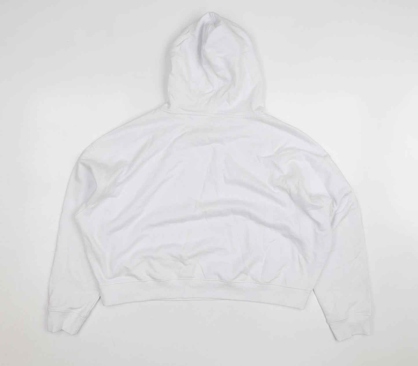Marks and Spencer Men's White Pullover Hoodie L Lightweight Cotton Blend