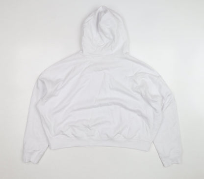 Marks and Spencer Men's White Pullover Hoodie L Lightweight Cotton Blend
