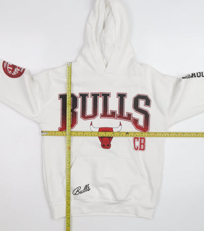 Primark Men’s White Chicago Bulls Pullover Hoodie M Graphic Fleece