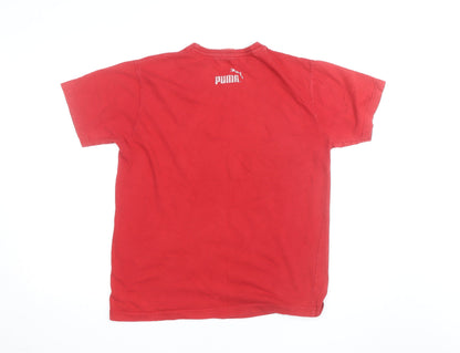 Puma Men’s Red Graphic Sports T-Shirt Size S Cotton Crew Neck