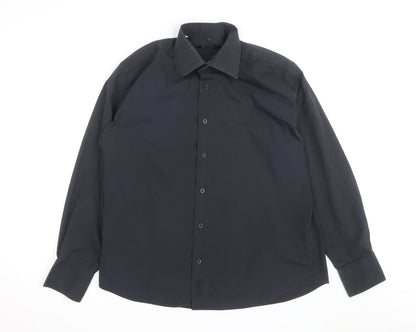 Ben Sherman Men's Black Long Sleeve Regular Fit Button-Up Shirt L