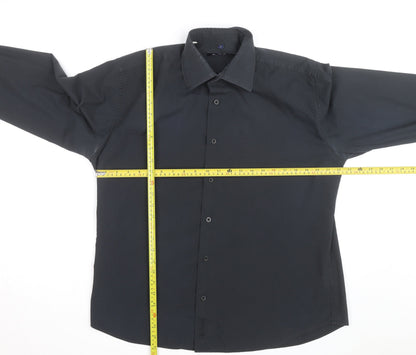 Ben Sherman Men's Black Long Sleeve Regular Fit Button-Up Shirt L