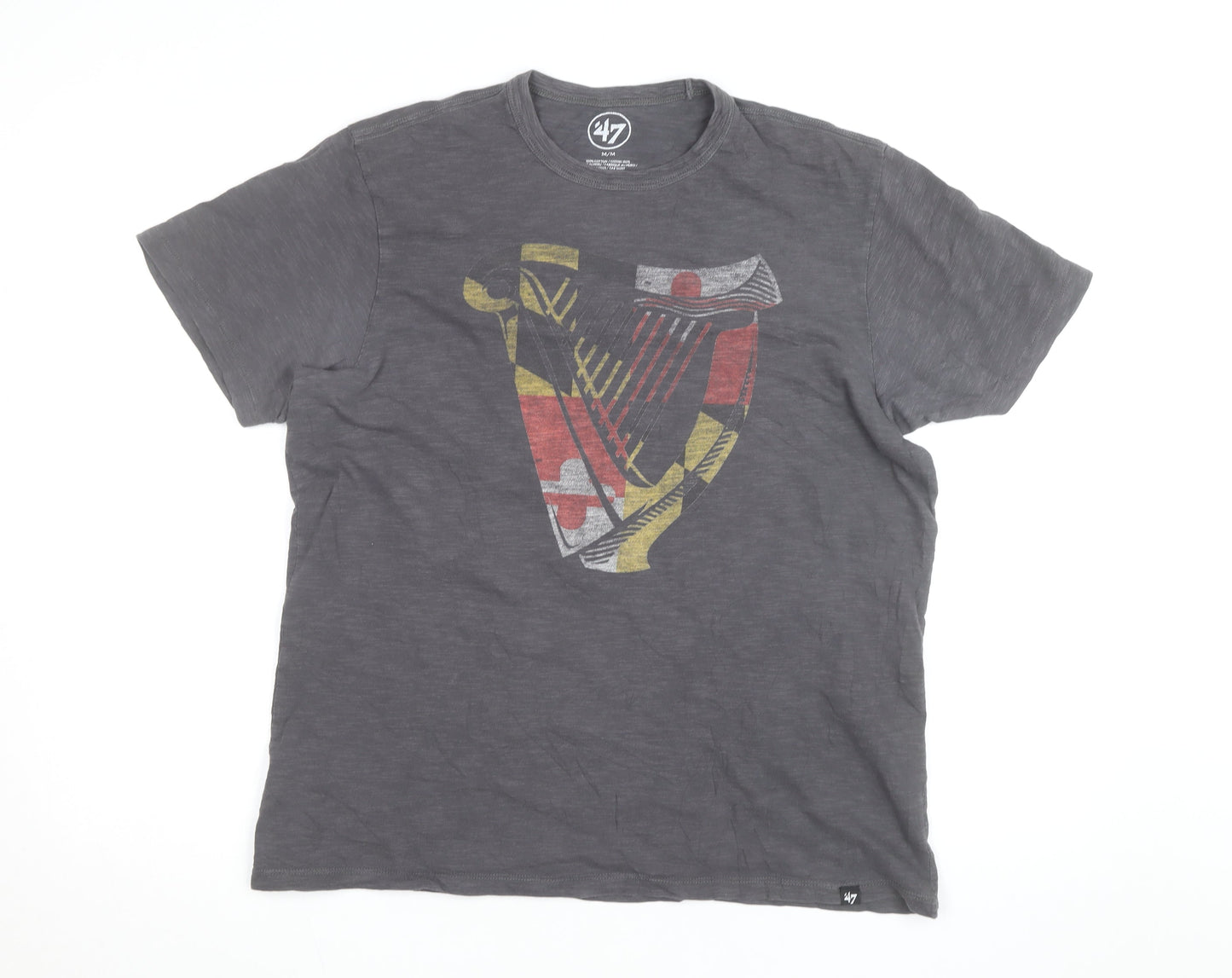 47 Brand Men’s Grey Guinness Graphic Print T-Shirt Size M Regular Fit
