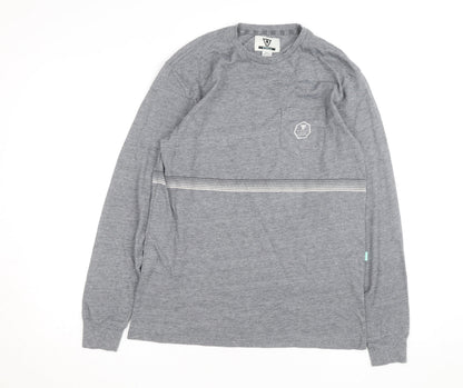 Vissla Men's Grey Long Sleeve Cotton Casual Shirt Size S