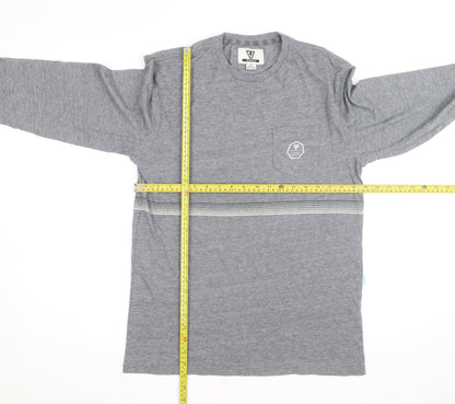 Vissla Men's Grey Long Sleeve Cotton Casual Shirt Size S
