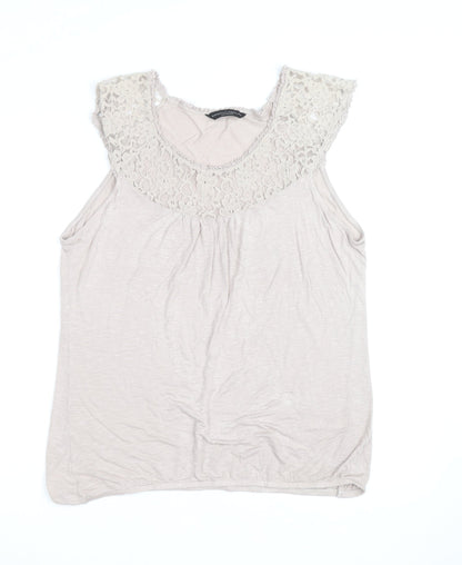 Dorothy Perkins Women’s Beige Lace Trim Sleeveless Camisole Top Size 18