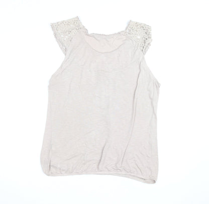 Dorothy Perkins Women’s Beige Lace Trim Sleeveless Camisole Top Size 18