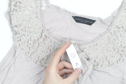 Dorothy Perkins Women’s Beige Lace Trim Sleeveless Camisole Top Size 18