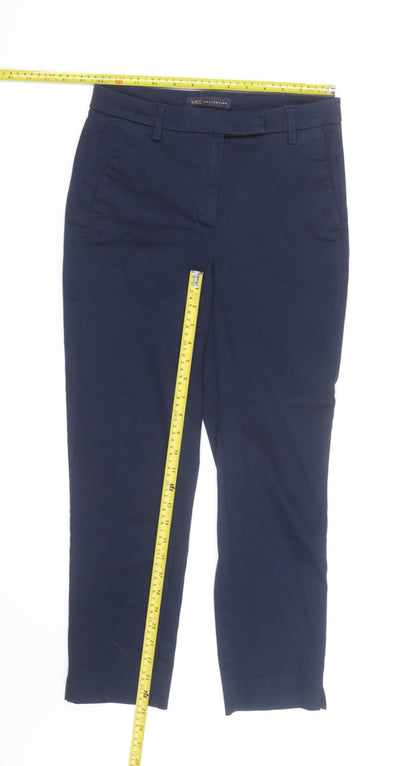 Marks and Spencer Women's Blue Chino Trousers Size 14 Regular Fit