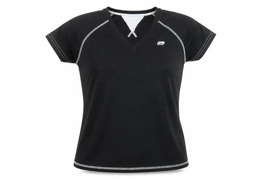 Trailtek Men's Black Short Sleeve V-Neck Sports T-Shirt Size M