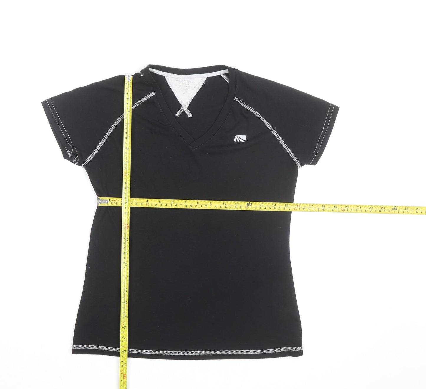 Trailtek Men's Black Short Sleeve V-Neck Sports T-Shirt Size M