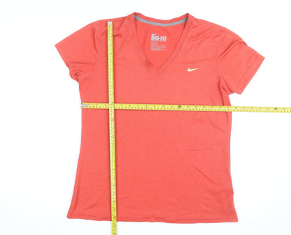 Nike Men's Red Dri-FIT V-Neck Short Sleeve T-Shirt L