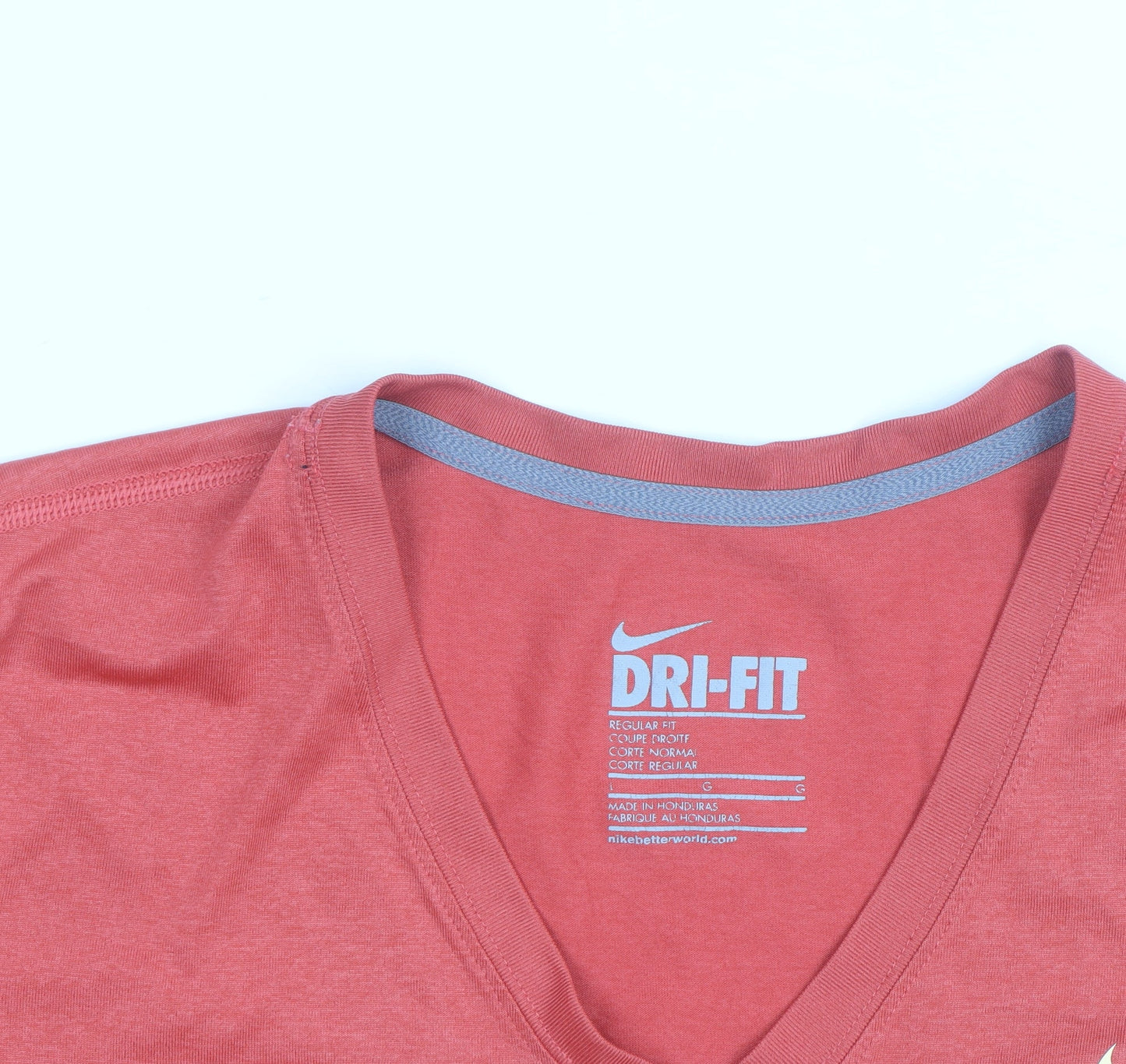 Nike Men's Red Dri-FIT V-Neck Short Sleeve T-Shirt L