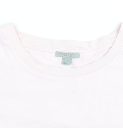 COS Men's Pink and Green Colourblock Cotton T-Shirt Size M