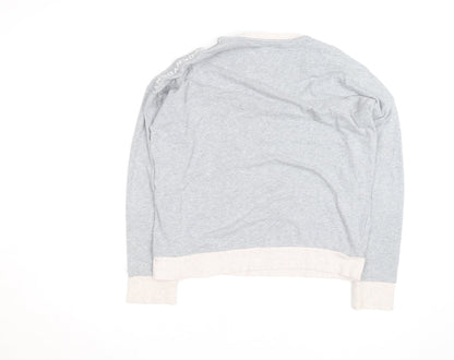 DKNY Men’s Grey Pullover Jumper Size S Crew Neck Logo Trim