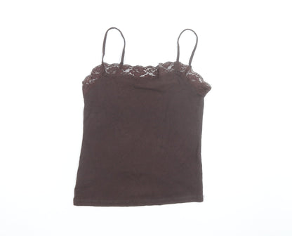 Red Herring Womens Brown Lace Trim Camisole Tank Top Size 14