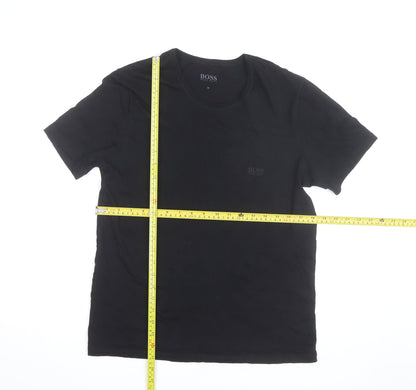 Hugo Boss Men's Black Cotton Crew Neck Short Sleeve T-Shirt M