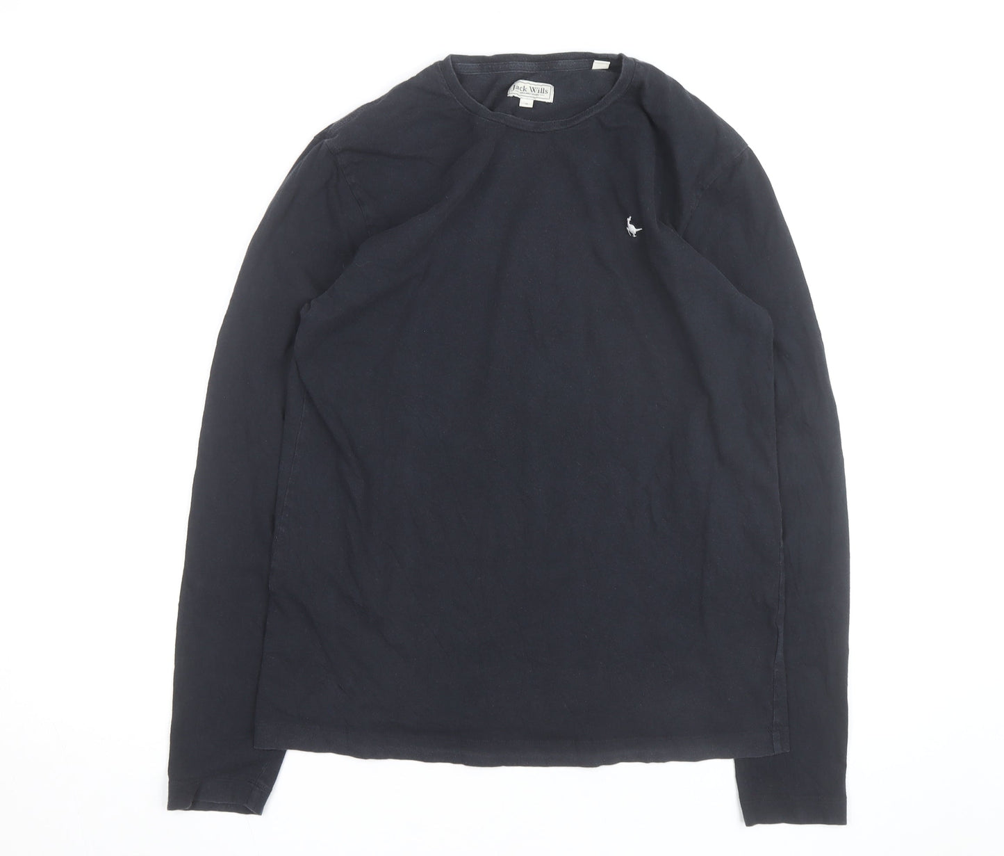 Jack Wills Men's Navy Cotton Long Sleeve Crew Neck Casual Top Size S