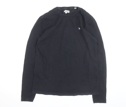 Jack Wills Men's Navy Cotton Long Sleeve Crew Neck Casual Top Size S