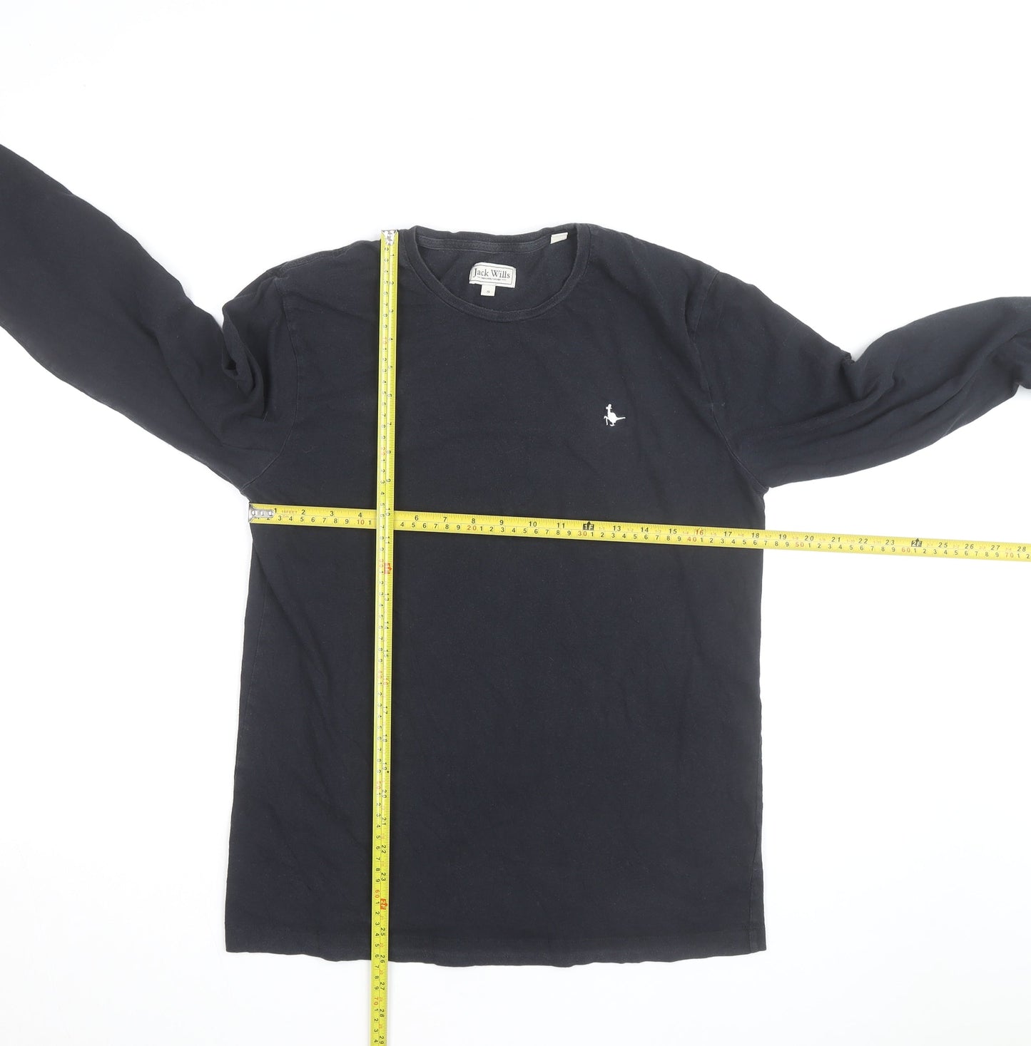 Jack Wills Men's Navy Cotton Long Sleeve Crew Neck Casual Top Size S